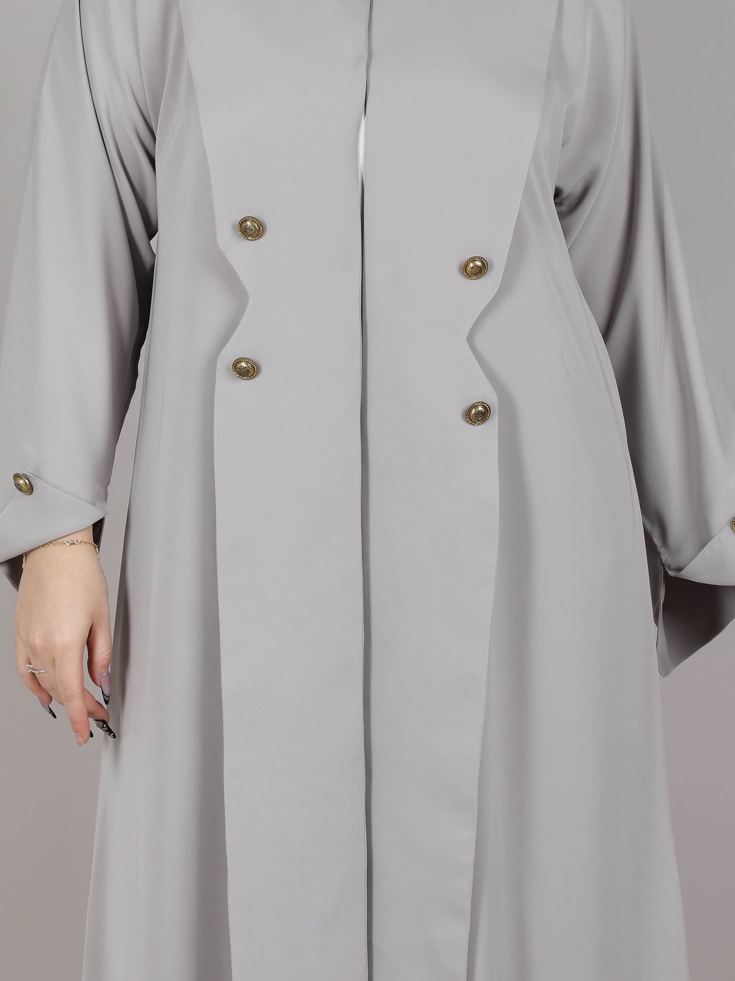 MSquare Fashion Grey Coat Style Abaya