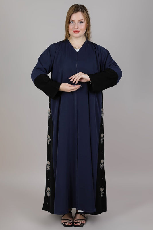 MSquare Fashion Multiple Color Nida Abaya Embroidery On Sides