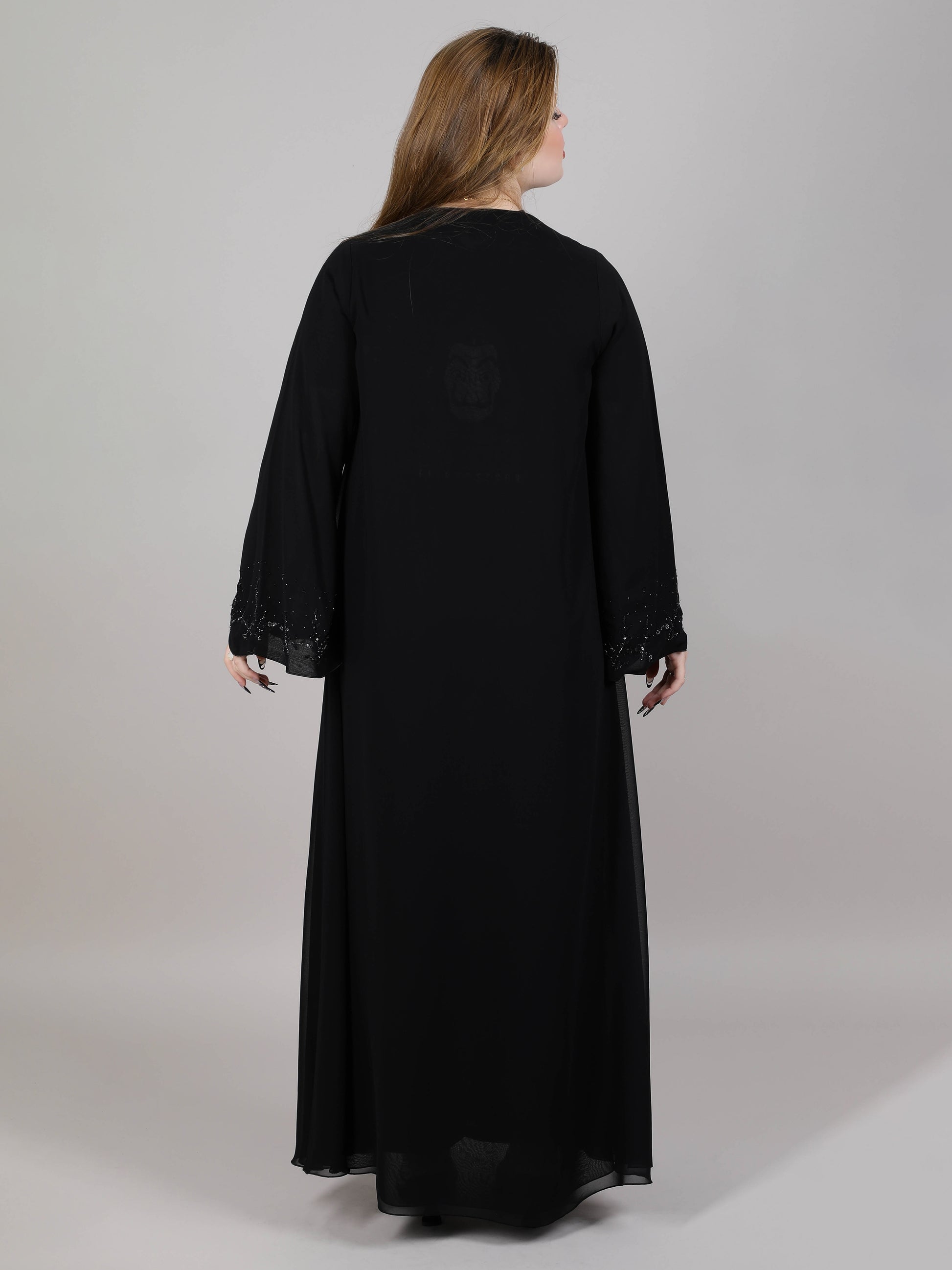 MSquare Fashion Black Nida Embroidered Abaya With Sheila