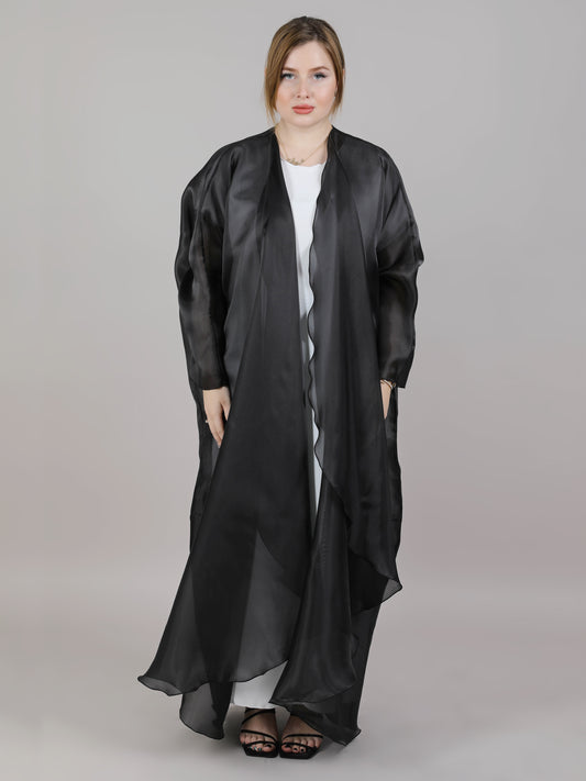 MSquare Fashion Black Organza Abaya