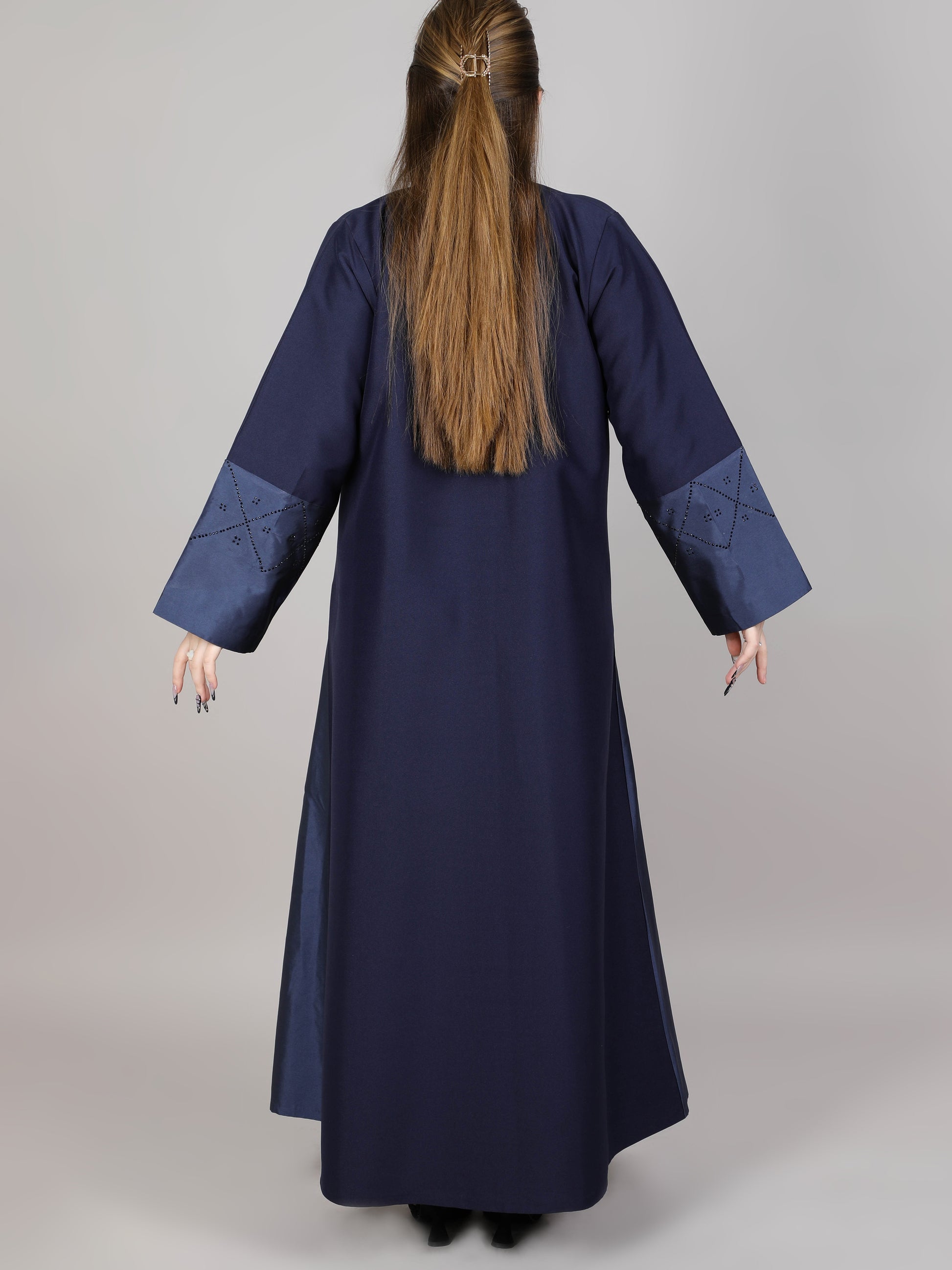 MSquare Fashion Blue Color Combinations Embroidered Abaya