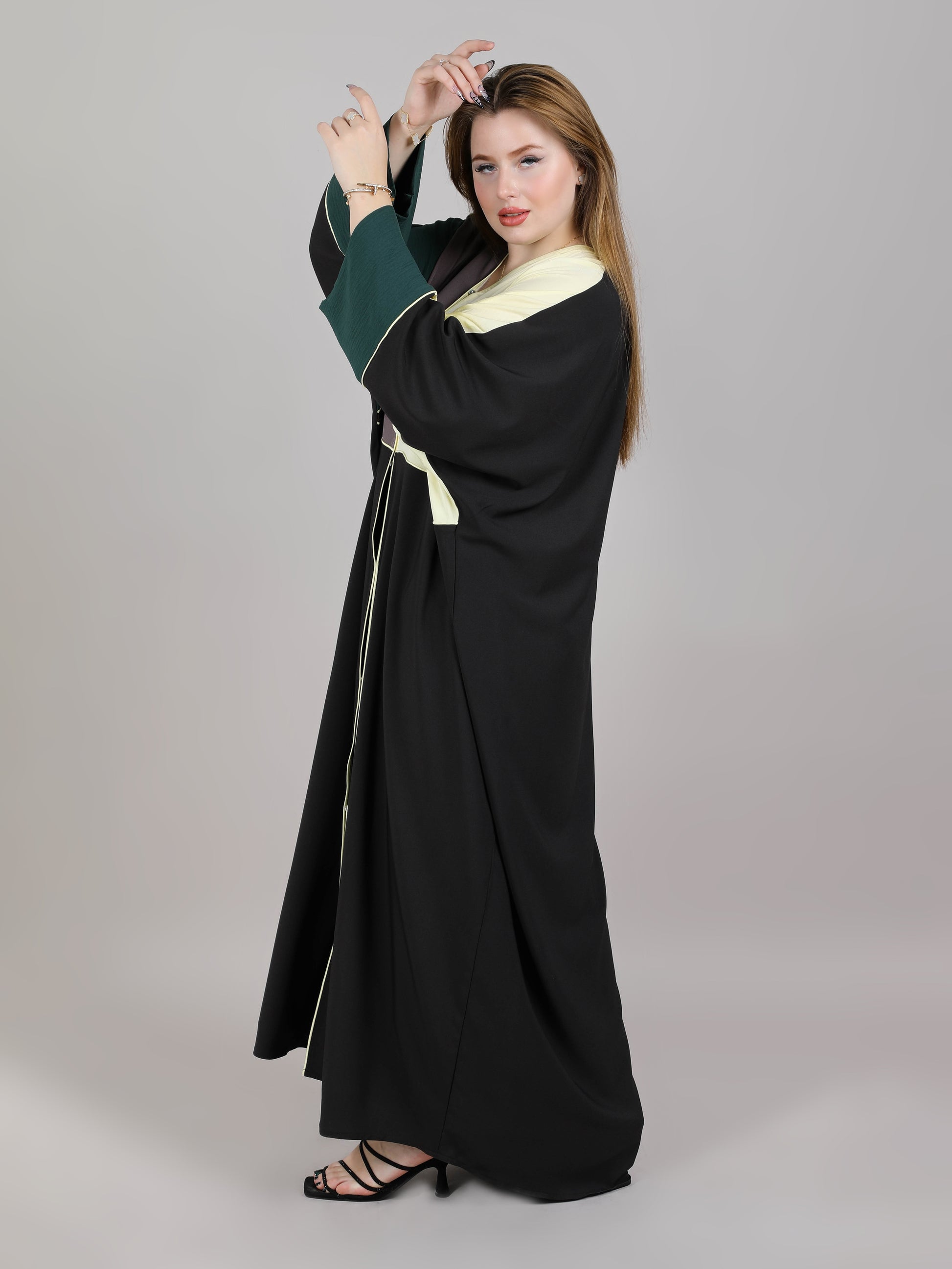 MSquare Fashion Hair Maqsood Color Block Abaya