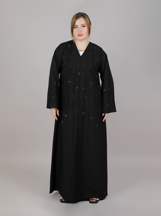 MSquare Fashion Black Abaya With Embellished Embroidery