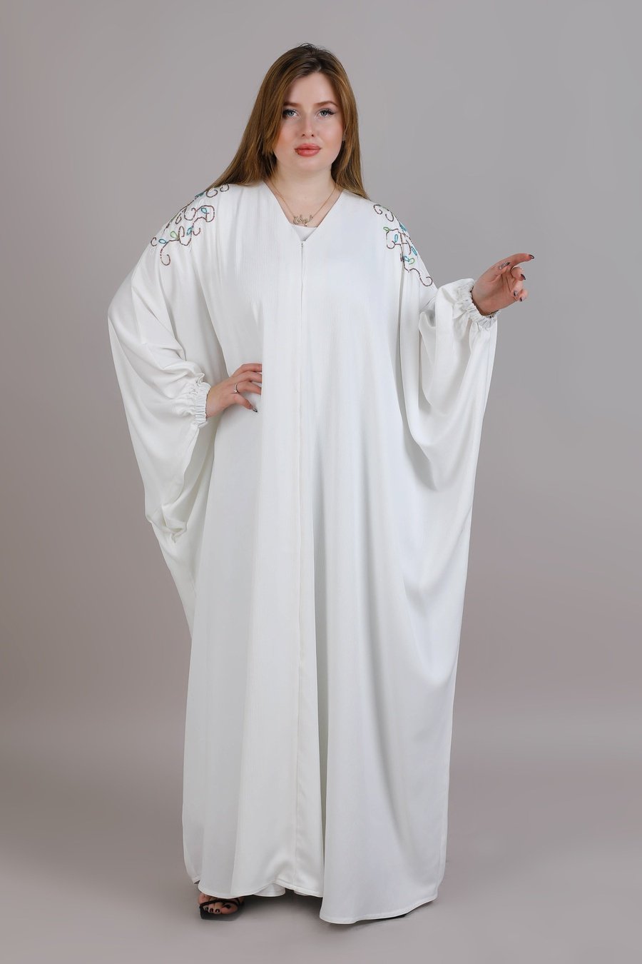 MSquare Fashion White Bisht Abaya