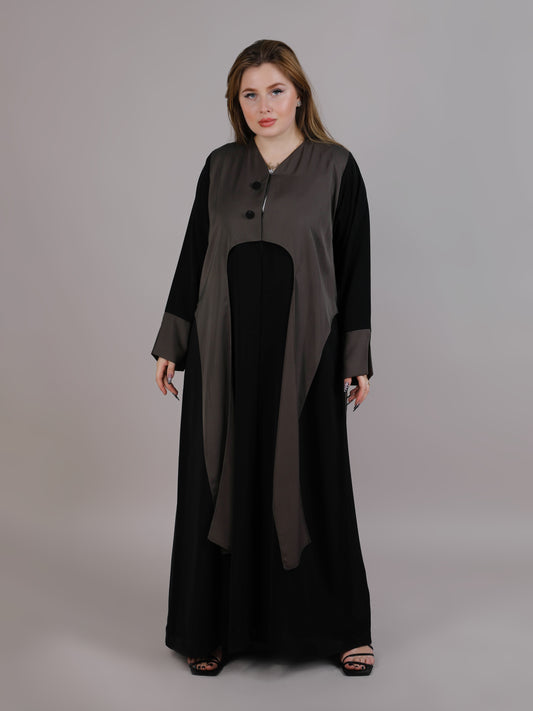 MSquare Fashion Black Crepe layered Abaya