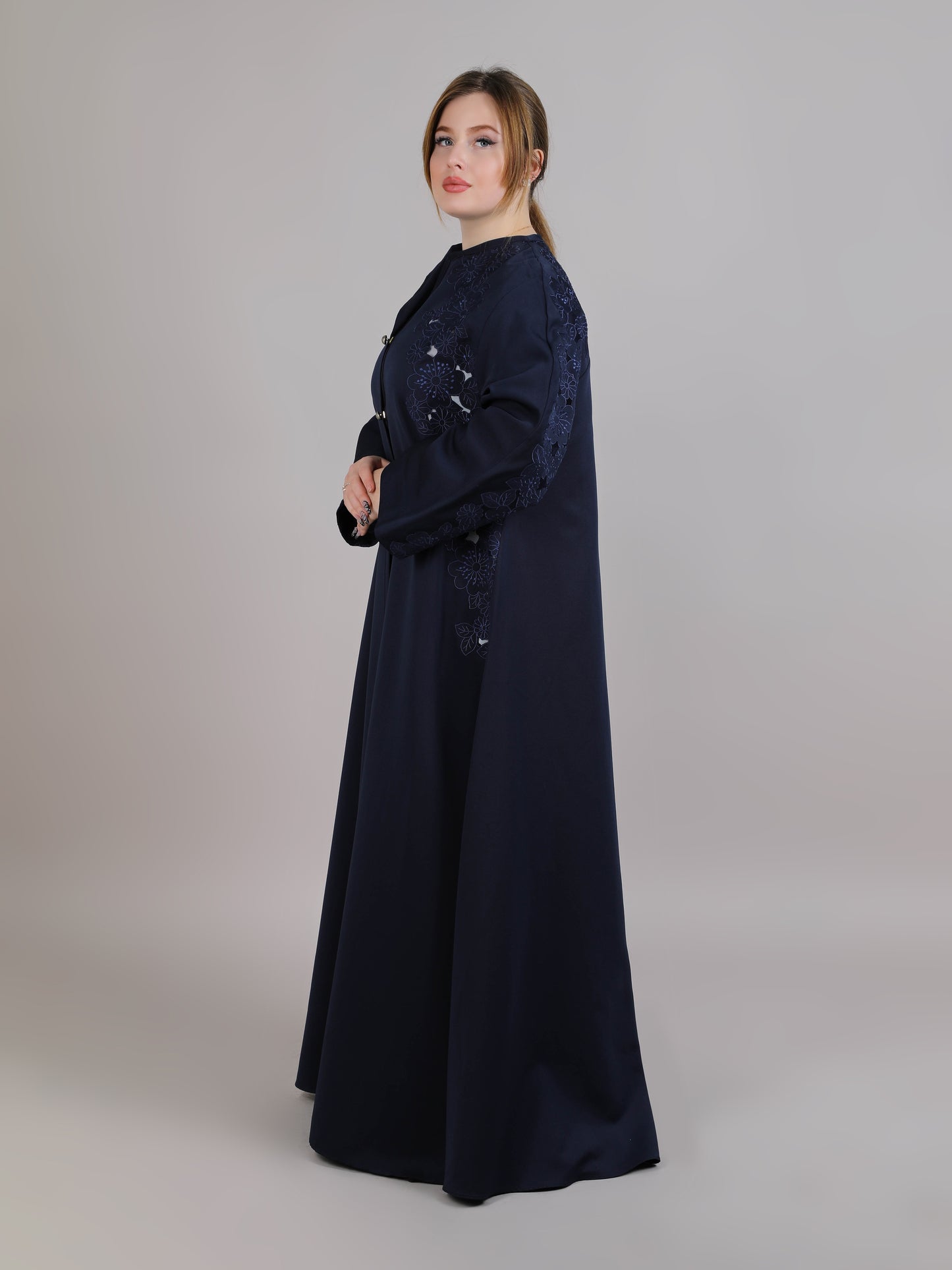 MSquare Fashion Navy Crepe Abaya